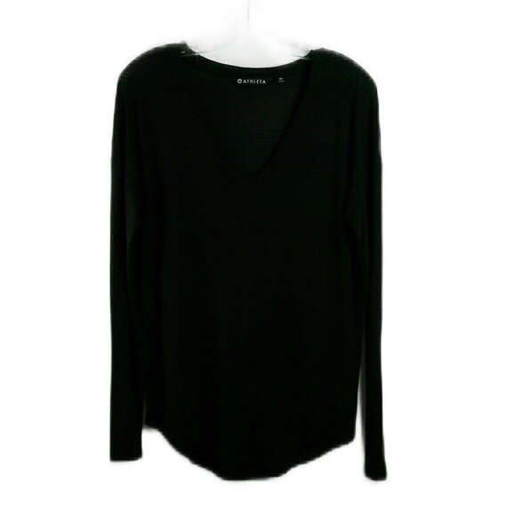 Athleta - V- Neck Black Thin Sweater - Size XS - Picture 1 of 6